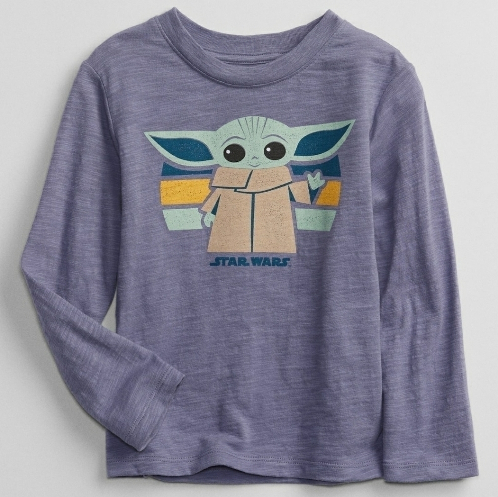 GAP The Child Graphic Long Sleeve Tee Light Purple - Size 2 Years